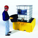 Man working with Sellars IBC Spill Pallet